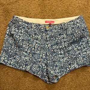 Lilly Pulitzer Callahan Blue Floral Shorts Women 16